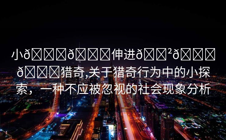 小🐔🐔伸进🈲🔞🔞猎奇,关于猎奇行为中的小探索，一种不应被忽视的社会现象分析