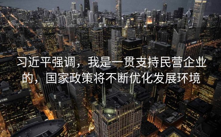 习近平强调，我是一贯支持民营企业的，国家政策将不断优化发展环境